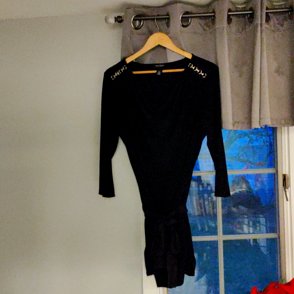 Women's White Black House Market Black Tight Bodycon Dress Size Large